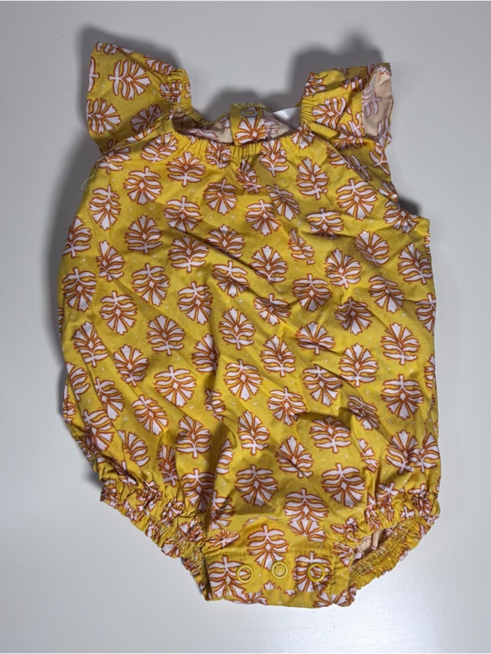 Carter’s Yellow Floral-Print Baby Romper Size New Born